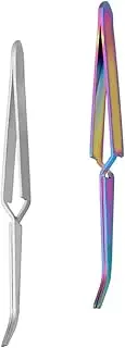 HONMEET Nail Accessories Set 2pcs Manicure Pinching Tools Nail Art Clips Manicure Fixing Clips for Girls