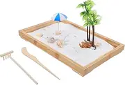 UPKOCH Miniature Landscape Garden Toy Ocean Scene Sand Table Meditation Desktop Tray for Relaxation