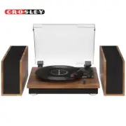 Crosley CR7502A-WA Riff 3-Speed Record Player With Speakers - Walnut