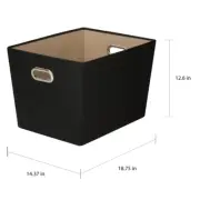 Honey-Can-Do Large Black Storage Bin for Organizing and Decluttering