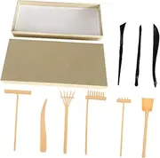 Abaodam 1 Set Sand Rake Tool Mini Garden Kit Mini Sand Miniature Garden Decoration Mini Zen Garden Accessories Tabletop Rakes Sand Tray Miniatures Rake Sand Table Decoration Plastic