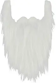 ａ aternee Long Fake Beard Costume Props Cosplay Holiday Mustaches, White