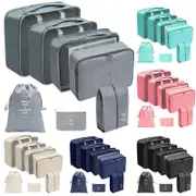 7PCS Travel Packing Cubes Luggage Pouches Organiser Clothes Suitcase Storage Bag