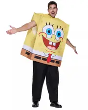 Yellow Spongebob Cosplay Mens Costume
