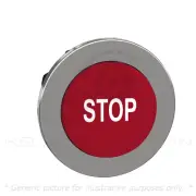 Schneider ZB4FL434 Flush mounted projecting push button head, marked STOP, Ø30mm