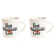 2x Urban Best Ever Grandma 470ml Ceramic Mug Coffee/Tea Drinkware - White