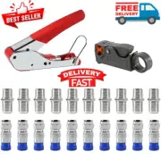 New Coaxial Compression Tool Kit Crimper Wire Stripper TV Coax Cable CCTV Repair