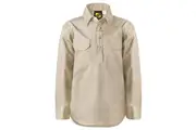Workcraft Kids 1/2 Button Cotton Shirt WSK131 - Cream