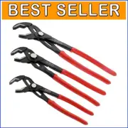 Adjustable Slip Joint Plier Set - 3 Piece Wrench Set in 7, 10, 12 Inch Sizes