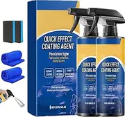 Advanced Car Quick-Acting Coating Agent Spray, 3 in 1 High Protection Quick Car Coating Spray, Cars Oil Film Emulsion Glass Cleaner, Sprays coatings Agent antifouling, Easy to Use and Cleas (2PCS)