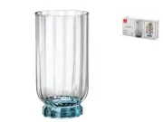 Bormioli Rocco Package 3 Glasses Florian Drink Glass With Foot Blue