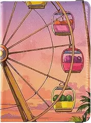[Amooorous] Fun Fruit Ferris Wheel Cartoon Leather decorative Passport and Vaccine Card Holder Combo Vaccine Case Protector Cover Passport Wallet Waterproof, Fun fruit Ferris wheel cartoon, 1 size