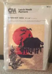 Vintage New Columbia Minerva Latch Hook Pattern Moonlight Dock 1981