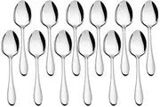 Herogo Coffee Spoons, Pack of 12 Teaspoons Made of Stainless Steel, 14 cm Espresso Spoon, Small Spoon for Coffee, Espresso, Tea, Dessert, Cereal, Mirror Finish, Durable & Dishwasher Safe, Metal Silver