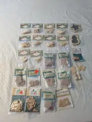 23 New, Unopened Packages Of Wood Christmas Craft Accent Pieces