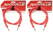 2 Rockville RCTR106R Red 6' 1/4'' TRS to 1/4'' TRS Cable 100% Copper
