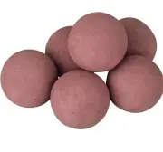 Ceramic Fire Balls Pit Set of 6 Fire Stones Reusable Fireballs 5 Inch Red Brown