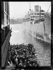 Crowds waving off the SS Jervis Bay New South Wales 1930s Old Photo