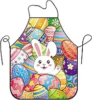 Easter Bunny Eggs Aprons, Adjustable Easter Aprons Spring Apron for Men Women Cooking BBQ Baking Crafting House Cleaning, Easter-b