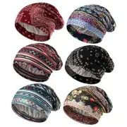 6 Pcs Satin Lined Bonnet Sleep Cap for Women Men African Silk Stylish Patterns