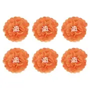 Crepe Paper Flowers, Orange Tissue Paper Flowers - 8 x 8 Inch / 6 Pcs