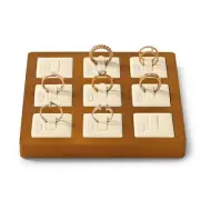 Solid Wood Ring Display Stand Showcase Ring Display Organizer Tray 9 Bits Jew...