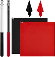 Sunnyray 48" Horse Training Flag Horse Training Equipment with 4 Feet Replacement Flags and Telescopic Handheld Flagpoles, Red, Black