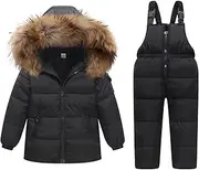 [JiAmy] Kids Winter Puffer Jacket and Snow Pants 2-Piece Snowsuit Skisuit Set