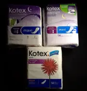 Vintage 2004 - 2010 Kotex Overnight Maxi Pad Sealed Pack - 3 Pack Lot - Big Pads