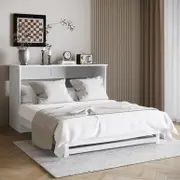 Penn Smart Queen Foldout Murphy Bed with Storage - White
