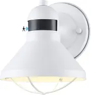 Dusk to Dawn Motion Sensor LED Outdoor Barn Light Fixtures White Exterior Wall L