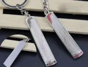 Asian Chinese Zither Guzheng metal keychain RED only