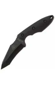 KA-BAR 2486 Fixed Blade TDI/Hinderer HellFire Knife w/ Sheath and Clip- Black