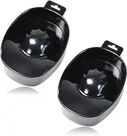 (Black) - 2pcs Manicure Bowls Nail Soaking Bowl Nail Art Manicure Care Soak Bowl for Art Polishing Remover Treatment