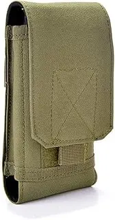 Universal Tactical MOLLE Holster Army Mobile Phone Belt Pouch EDC Security Pack Accessory Waist Bag Case Compatible iPhone 13 Pro X XS Max XR 7 8 6/6s Plus Samsung Galaxy S10 S9 S8 Plus (Army Green)