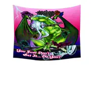 Cool Quote Fantasy Art Green Dragon and Crows Tapestry