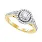10k Yellow Gold Round Diamond Solitaire Bridal Engagement Ring 3/4 Cttw