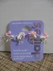 Unicorn - Front and Back - Claire's Pierced Earrings - Silver Unicorn w/ Pink