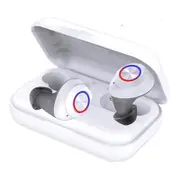 Mini True Wireless bluetooth V5.0 Touch Control Earbuds Waterproof Noise Reduction HD Bass Sports TWS Earphone WHITE COLOR