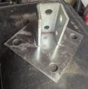 6 in. x 6 in. Steel Square Post Base Connector, Strut Fitting, 10 Hole, Angle