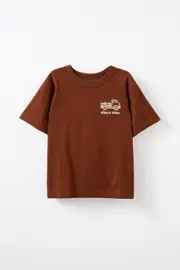 [Cotton On Kids] Cotton On Kids - Jonny Short Sleeve Graphic Print Tee - Chestnut/food truck 1986 2 CHESTNUT/FOOD TRUCK 1986