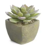 Small Clay Planter with Artificial Rose Succulent