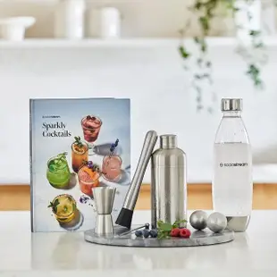 【Sodastream】調酒工具組(搗碎棒、雪克杯、量杯、冰球*2、攪拌匙、調酒飲譜書)