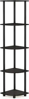 5 Tier Corner Display Rack Multipurpose Shelving Unit, 1-Pack, Espresso/Black
