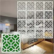 Hanging Room Divider, Waterproof Openwork Semi-Privacy Wood Plastic Partitions Panel Screen,DIY Bedroom Entrance Hall Study Decoration Screen,29x29cm