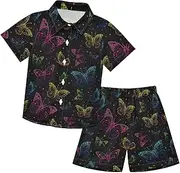 [Caihoyu] Big Boy Short Sleeve Button Down Shirt & Casual Shorts Set Toddler Little Boys Outfit Infant Little Boy Gift