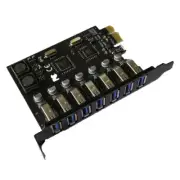 USB 3.0 PCI-E Expansion Adapter Riser Card 7 Port Hub External Controller