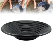 Gold Washing Pan, 380mm Gold Panning Pan Plastic Gold Sifting Classifier, Nugget Mining Dredging Prospecting Gold Pan Basin, for Gold Panning, Washing, Sieveing (Black)