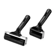 2Pcs Rubber Roller Brayer,Printmaking Ink Print Brush Tool(Black 4" and 3")
