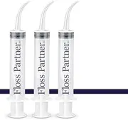 FlossPartner Dental Pick Water Flosser. Smallest Cordless Portable Pocket Size. Easy Carry. Teeth Gums Breath Also Braces. Effective Reusable. Travel School Camping Survival (3 Pack)